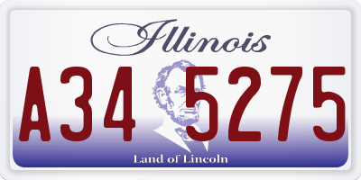 IL license plate A345275