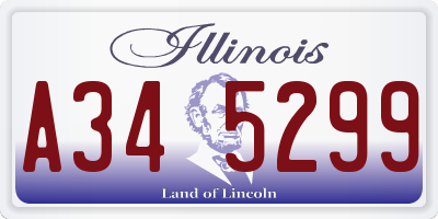 IL license plate A345299