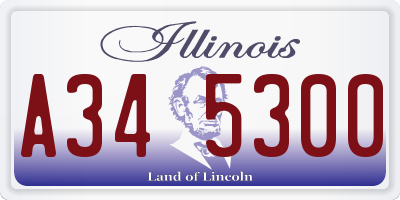 IL license plate A345300