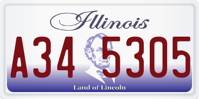 IL license plate A345305