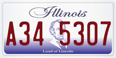 IL license plate A345307