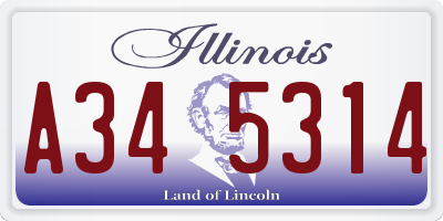 IL license plate A345314