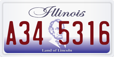 IL license plate A345316