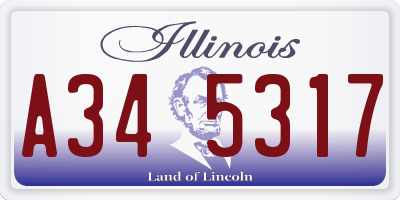 IL license plate A345317