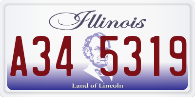 IL license plate A345319