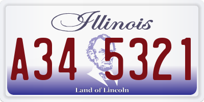 IL license plate A345321