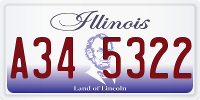 IL license plate A345322
