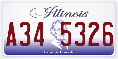 IL license plate A345326