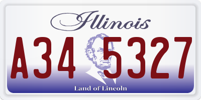 IL license plate A345327