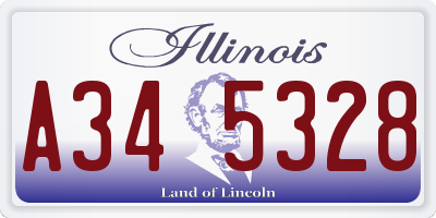IL license plate A345328