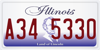IL license plate A345330