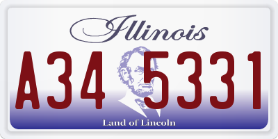 IL license plate A345331
