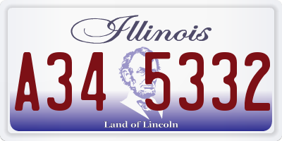 IL license plate A345332