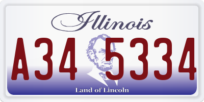 IL license plate A345334