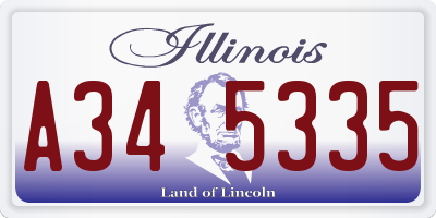 IL license plate A345335