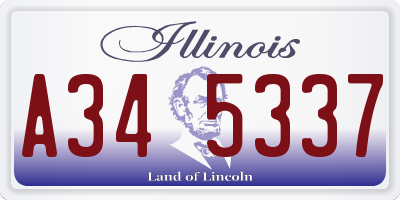 IL license plate A345337