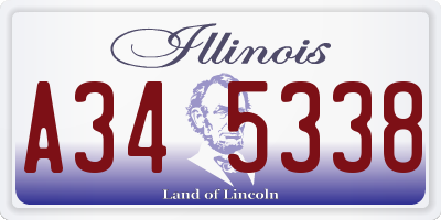 IL license plate A345338