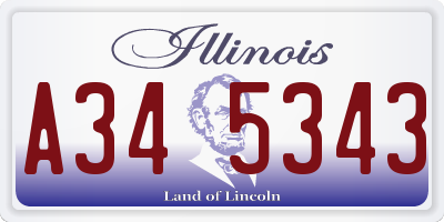 IL license plate A345343