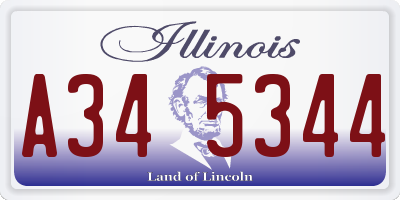 IL license plate A345344