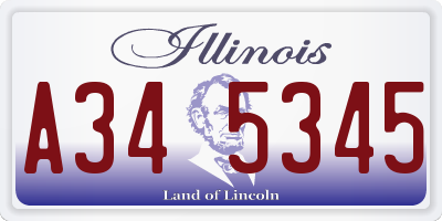 IL license plate A345345