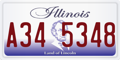 IL license plate A345348