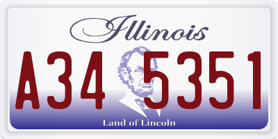 IL license plate A345351