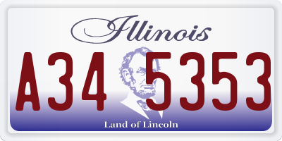 IL license plate A345353