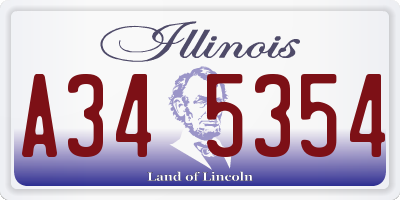 IL license plate A345354