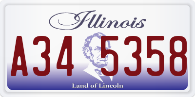 IL license plate A345358