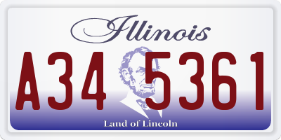 IL license plate A345361