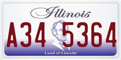 IL license plate A345364