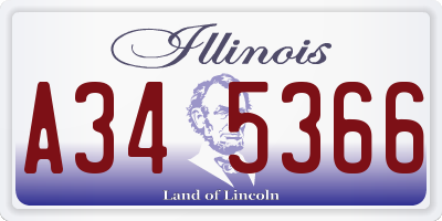 IL license plate A345366