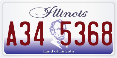 IL license plate A345368