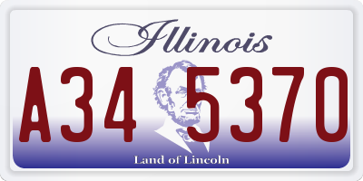 IL license plate A345370