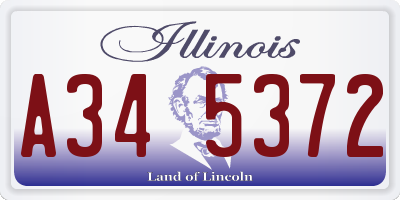 IL license plate A345372