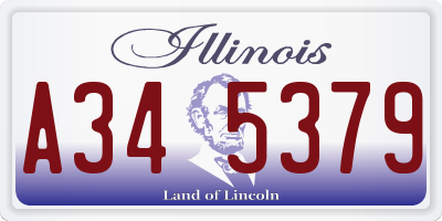 IL license plate A345379