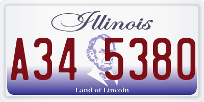 IL license plate A345380