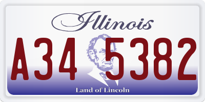 IL license plate A345382