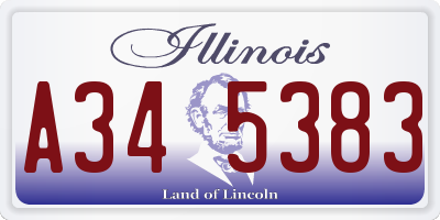IL license plate A345383