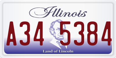 IL license plate A345384