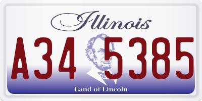IL license plate A345385