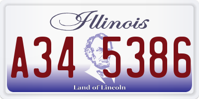 IL license plate A345386