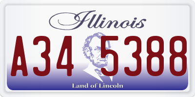 IL license plate A345388