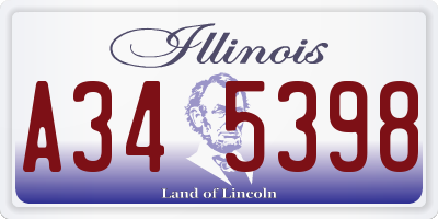 IL license plate A345398