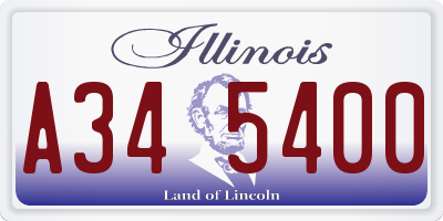 IL license plate A345400