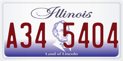 IL license plate A345404