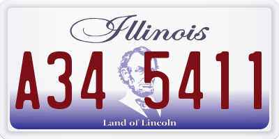 IL license plate A345411