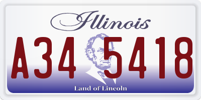 IL license plate A345418