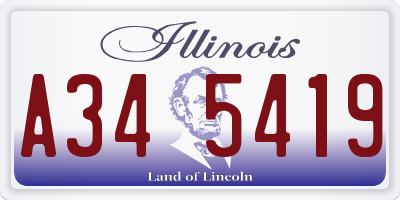 IL license plate A345419