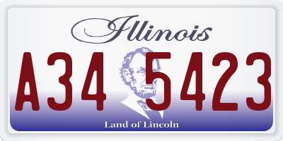 IL license plate A345423